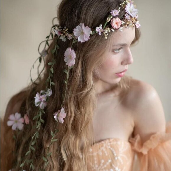 Flower Crown Wreath Floral Headband for Weddings Festivals Elegant Gifts